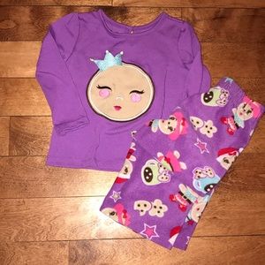 Joe Boxer long sleeve pjs w/ fleece bottoms, 2T